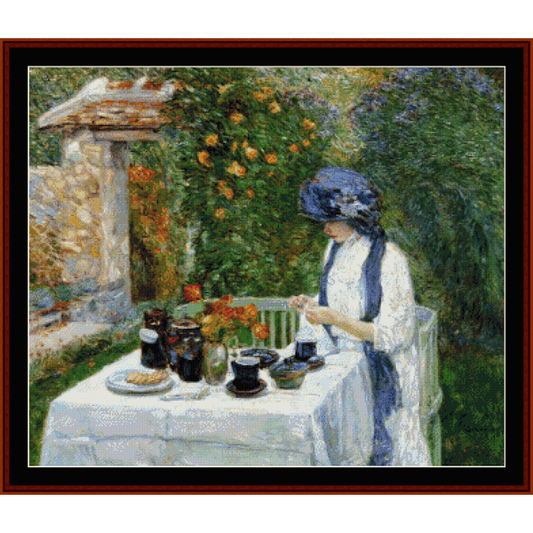 French Tea Garden - Childe-Hassam cross stitch pattern