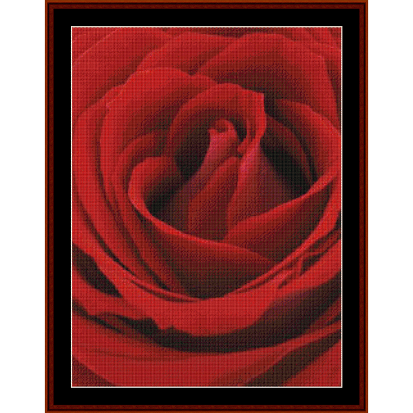 Blooming Red Rose cross stitch pattern