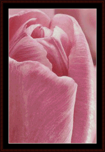 Pink Tulip - Floral pdf cross stitch pattern