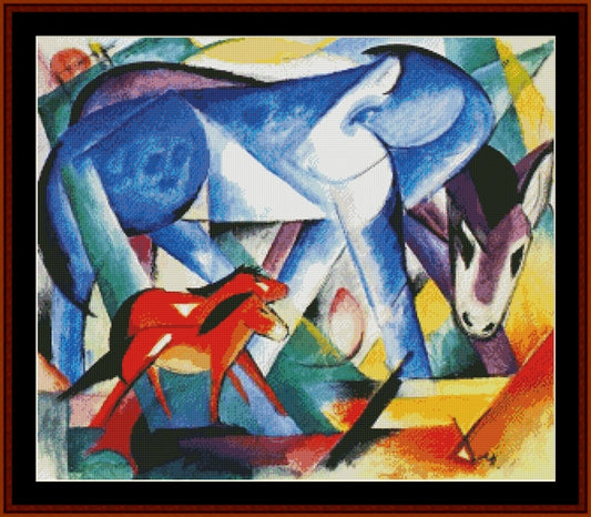 The First Animals - Franz Marc pdf cross stitch pattern