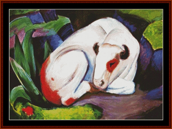 Steer - Franz Marc pdf cross stitch pattern