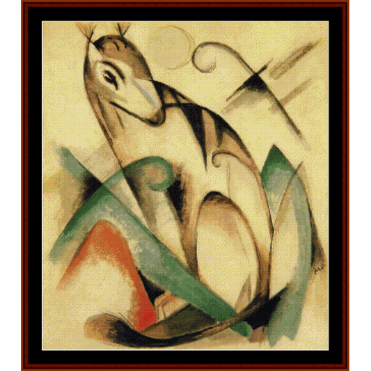 Seated Mythical Animal, 1913 - Franz Marc cross stitch pattern