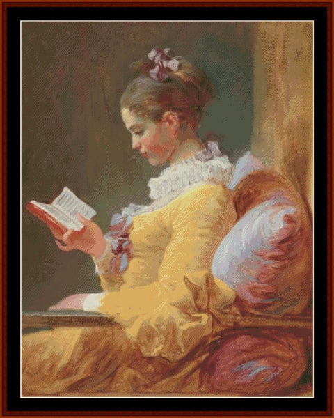 The Reader - Jean Fragonard pdf cross stitch pattern