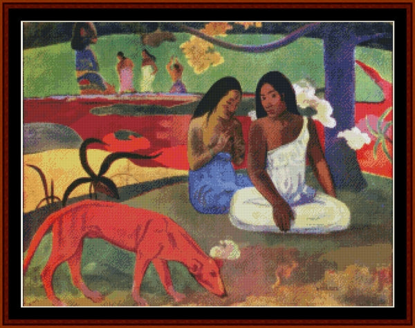 Joyousness - Paul Gauguin pdf cross stitch pattern