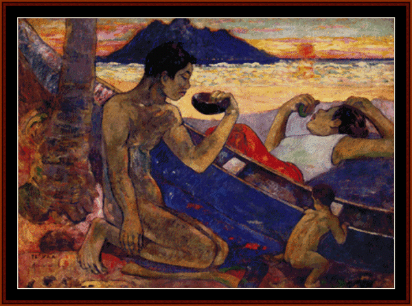 The Canoe - Paul Gauguin cross stitch pattern