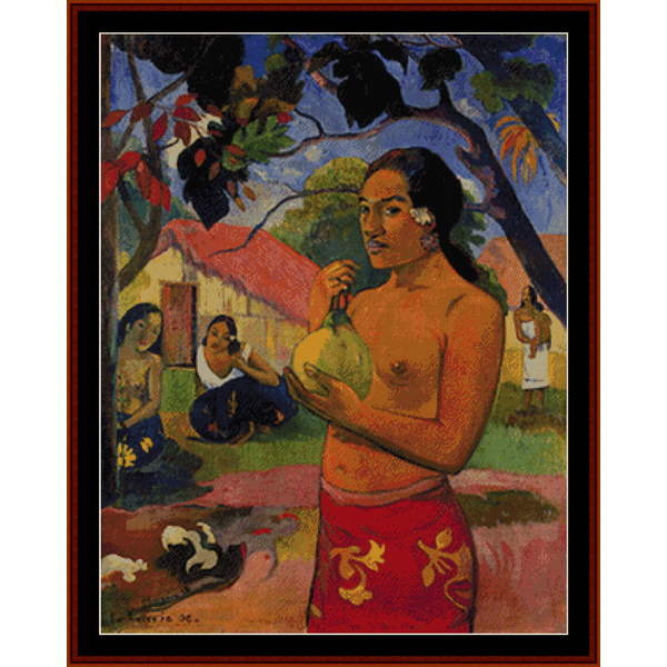 Woman with a Fruit - Paul Gauguin cross stitch pattern