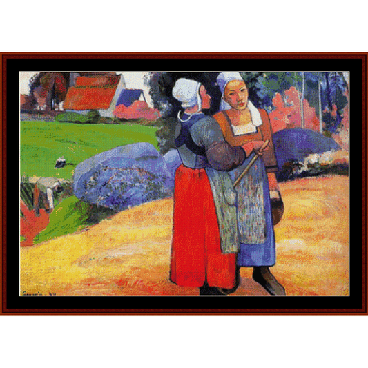 Breton Peasants - Paul Gauguin cross stitch pattern