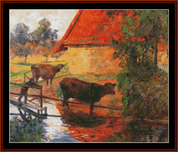 Watering Place - Paul Gauguin pdf cross stitch pattern