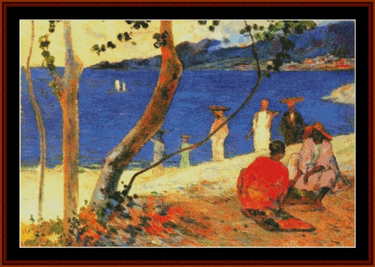 A Seashore, 1887 - Paul Gauguin pdf cross stitch pattern