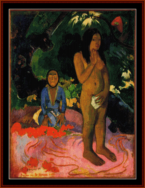 Words of the Devil - Paul Gauguin cross stitch pattern