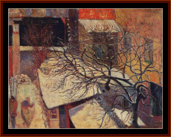 Paris in the Snow - Paul Gauguin cross stitch pattern