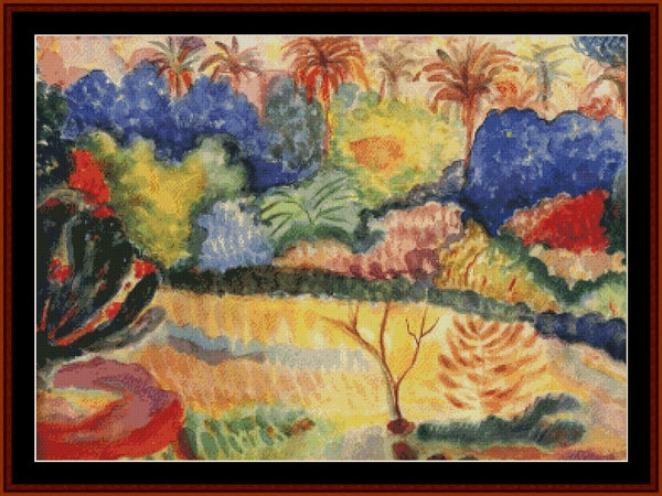 Tahitian Landscape, 1897 - Paul Gauguin pdf cross stitch pattern