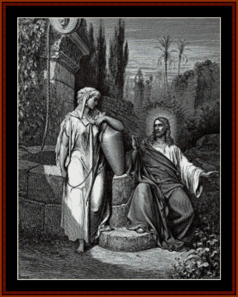 Jesus and the Woman of Sameria - Gustave Dore cross stitch pattern