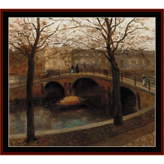 Bridge Over Dutch Canal - George H. Breitner pdf cross stitch pattern