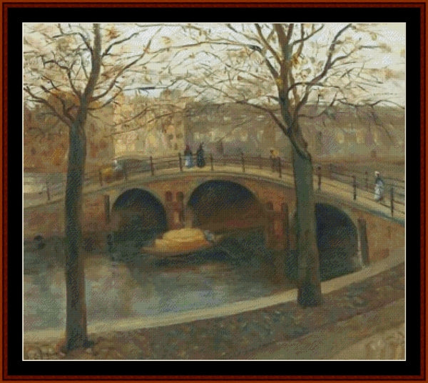 Bridge Over Dutch Canal - George H. Breitner pdf cross stitch pattern