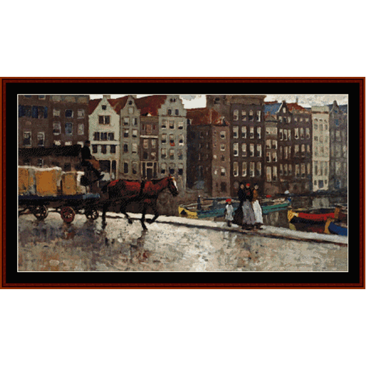 Damrak Wagon - George H. Breitner pdf cross stitch pattern