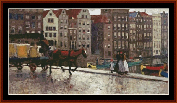 Damrak Wagon - George H. Breitner pdf cross stitch pattern