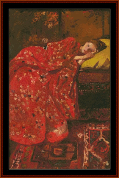 Girl in Red Kimono - George H. Breitner pdf cross stitch pattern