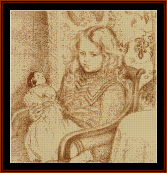 Girl with Doll - Georges Lemmen cross stitch pattern
