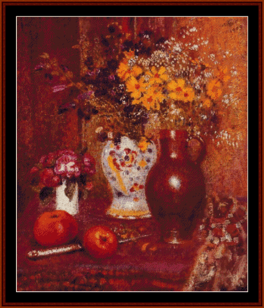 Flowers and Apples - Georges Lemmen cross stitch pattern