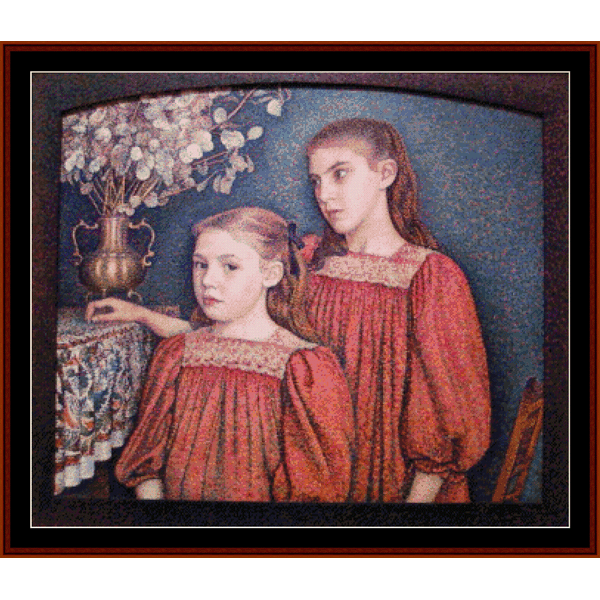 Two Sisters, 1894 cross stitch pattern