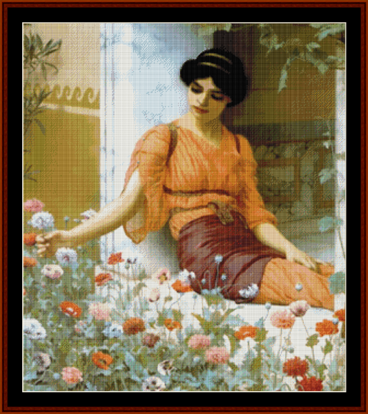 Summer Flowers - J.W. Godward cross stitch pattern