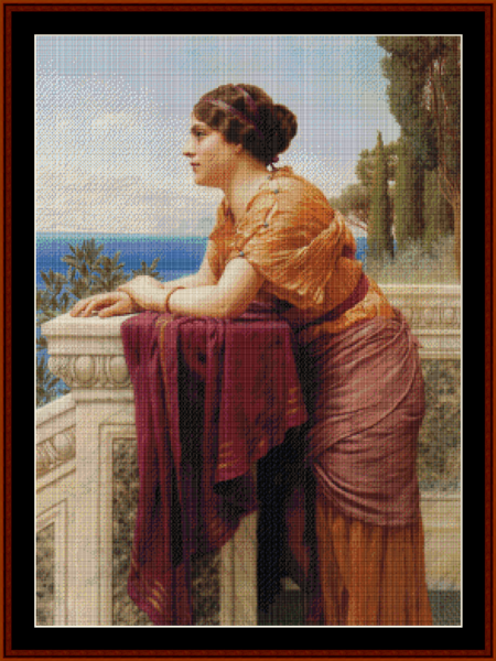 The Belvedere, 1913 - J.W. Godward cross stitch pattern