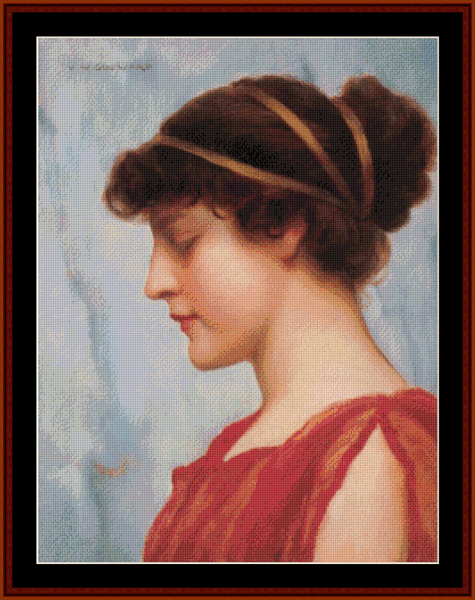 Ophelia, 1889 - J.W. Godward cross stitch pattern