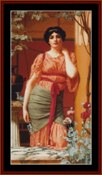 Nerissa, 1906 - J.W. Godward cross stitch pattern