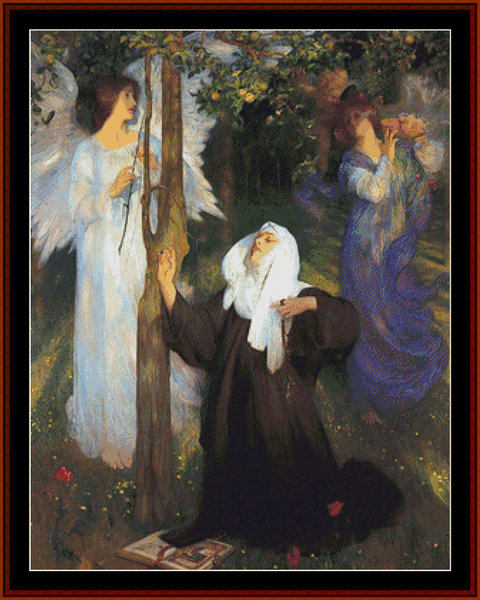 The Cloisters - Arthur Hacker pdf cross stitch pattern