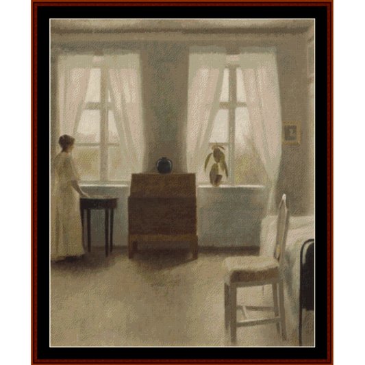 In the Bedroom - V. Hammershoi cross stitch pattern