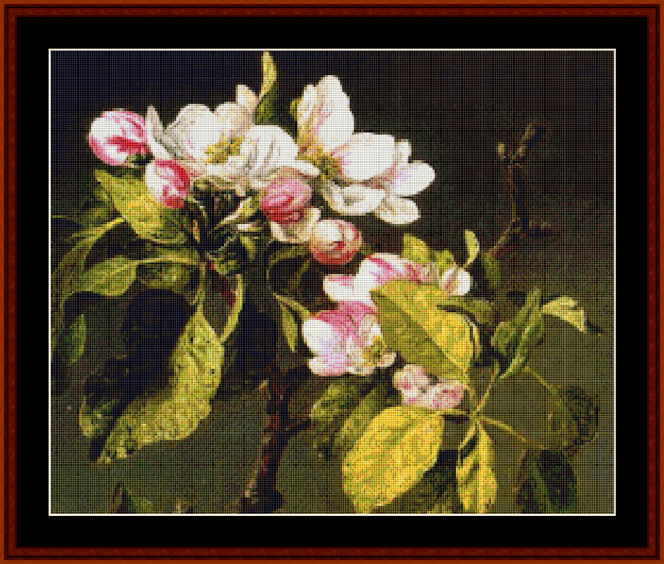 Apple Blossoms - M.J. Heade cross stitch pattern