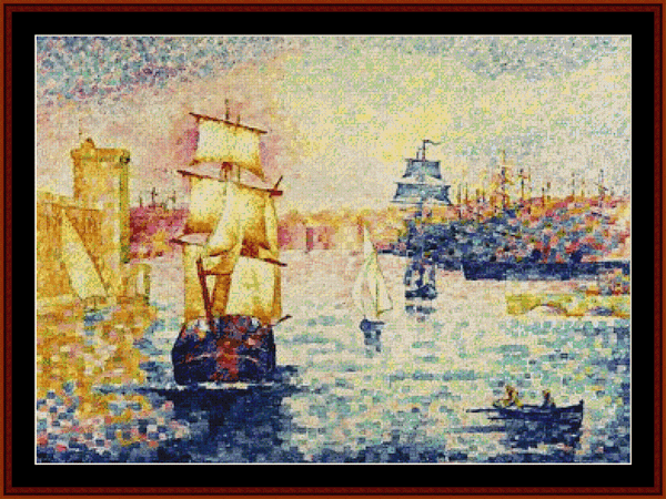 Port of Marseilles - H.E. Cross cross stitch pattern