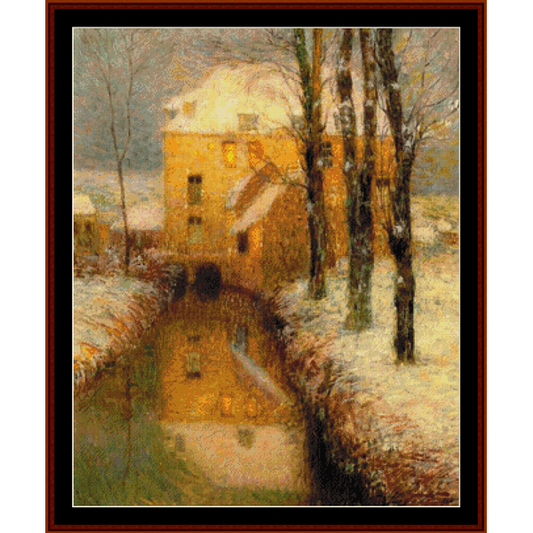 Canal in Winter - Henry Le Sidaner cross stitch pattern