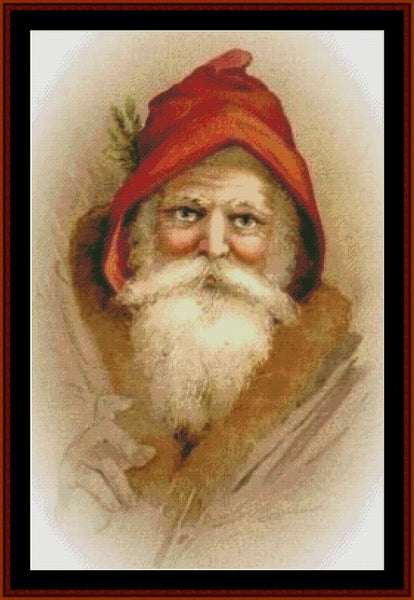 Old Fashioned Santa - Christmas pdf cross stitch pattern