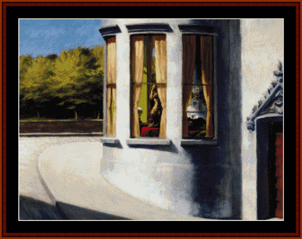 August in the City - Edward Hopper cross stitch pattern