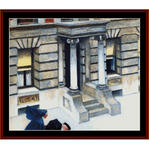 New York Pavement - Edward Hopper cross stitch pattern