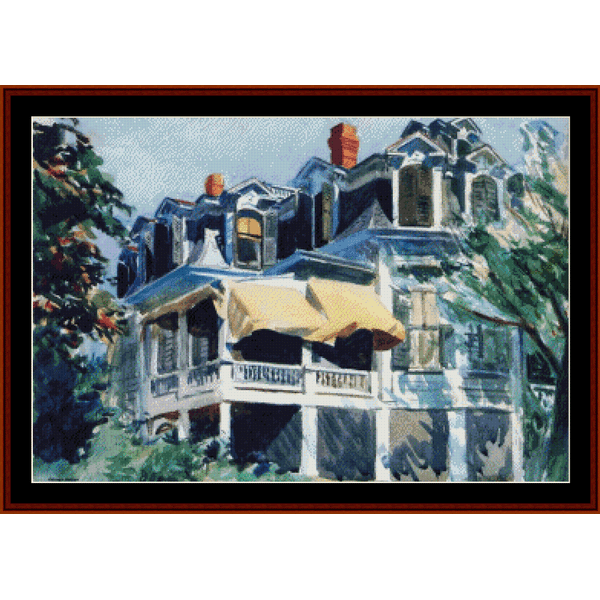 The Mansard Roof - Edward Hopper pdf cross stitch pattern