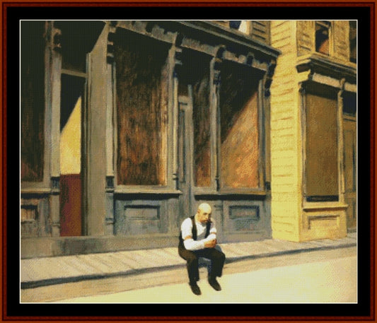 Sunday, 1926 - Edward Hopper cross stitch pattern