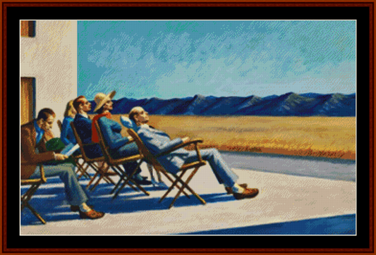 People in the Sun - Edward Hopper pdf cross stitch pattern