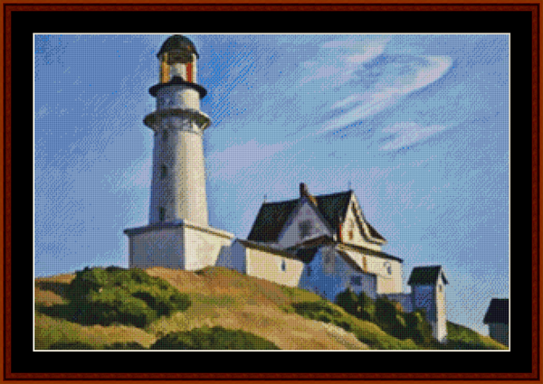 Lighthouse at Two Lights - Edward Hopper pdf cross stitch pattern