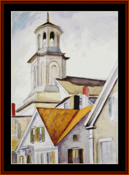 Church Steeple - Edward Hopper cross stitch pattern