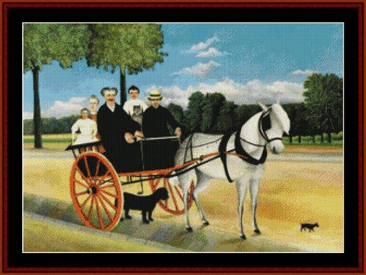 The Horse Cart - Henri Rousseau pdf cross stitch pattern