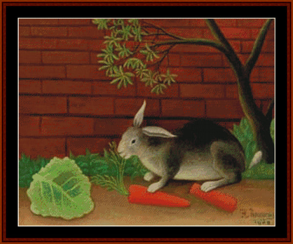 The Rabbit's Meal - Henry Rousseau pdf cross stitch pattern