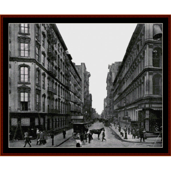 New York Street Scene, 1919 cross stitch pattern