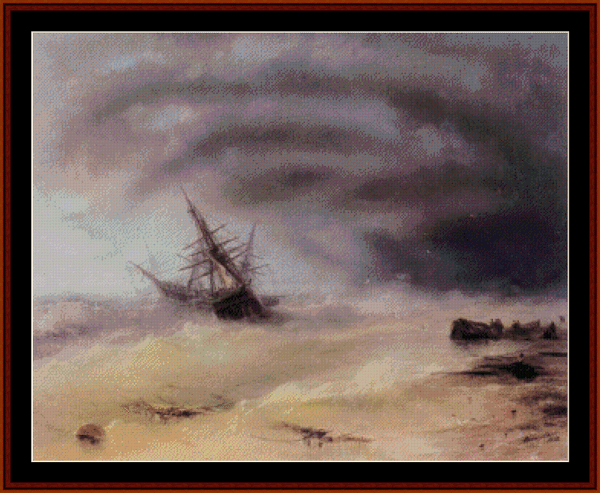 The Storm, 1872 - Aivazovsky cross stitch pattern