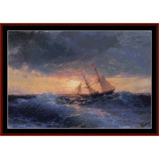 Sea Sunset, 1896 - Aivazovsky cross stitch pattern