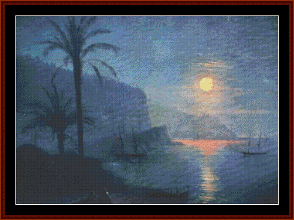 Nice at Night - Aivazovsky cross stitch pattern