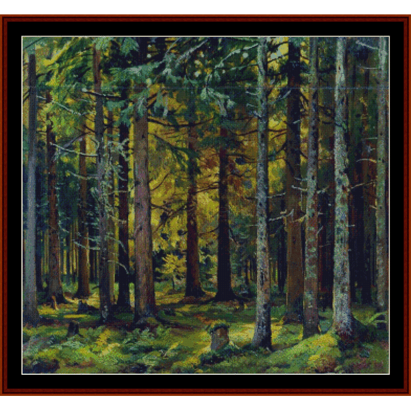 Fir Forest - Ivan Shishkin cross stitch pattern