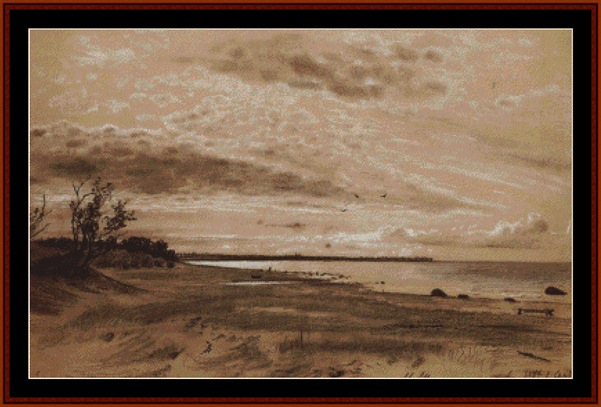 Beach, 1889 - Ivan Shishkin cross stitch pattern